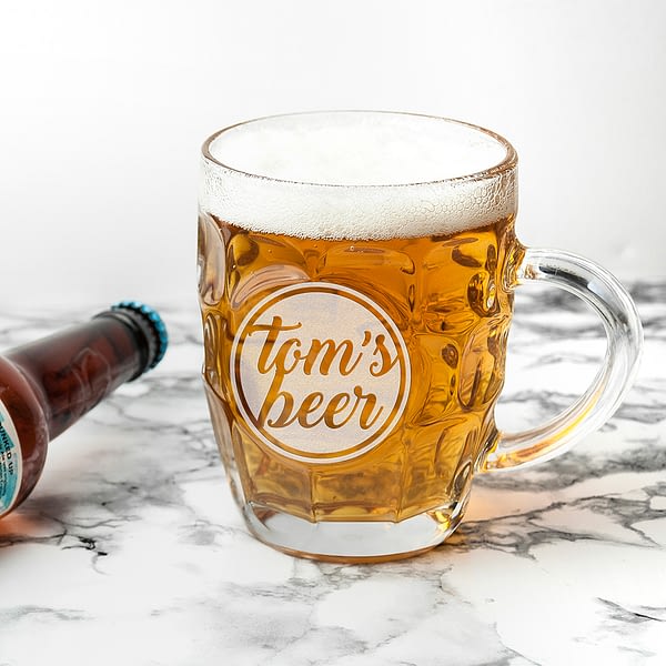 Personalised Statement Dimpled Beer Glass