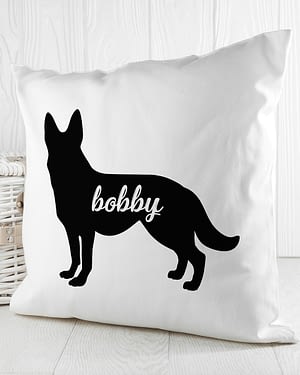 Personalised German Shepherd Silhouette Cushion Cover