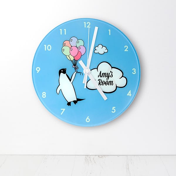 Percy Penguin Personalised Wall Clock