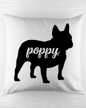 Personalised Bulldog Silhouette Cushion Cover