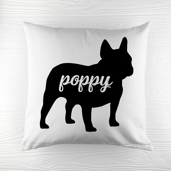 Personalised Bulldog Silhouette Cushion Cover