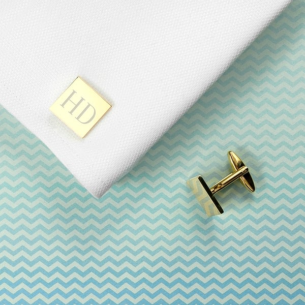 Personalised Square Gold Plated Cufflinks