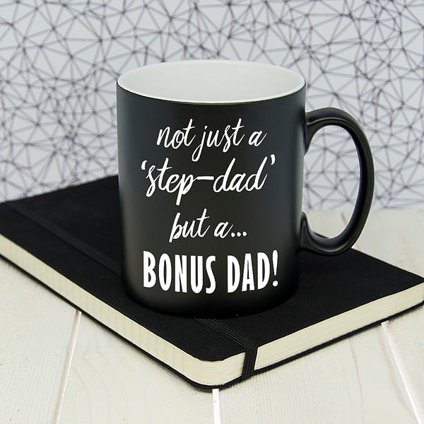 Bonus Dad Black Matte Mug