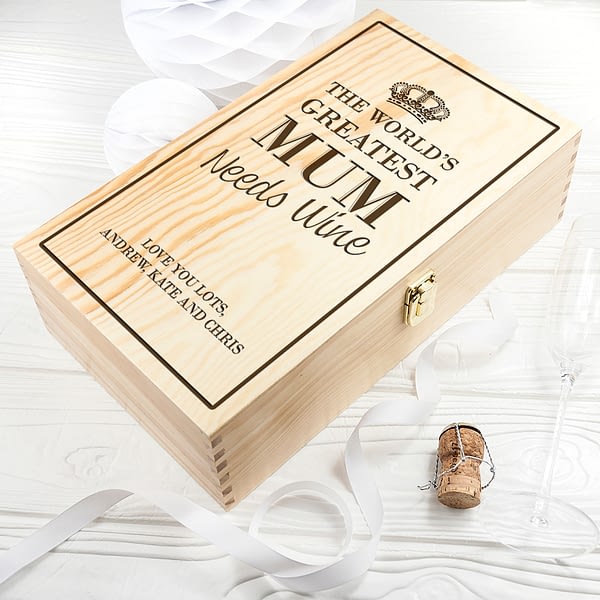 Personalised World's Greatest Mum Wine Box