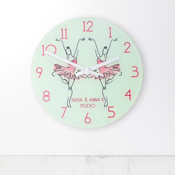 Graceful Ballet Dancer Personalised Wall Clock