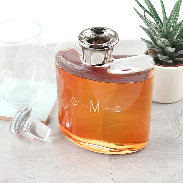 LSA Monogrammed Platinum Necked Decanter