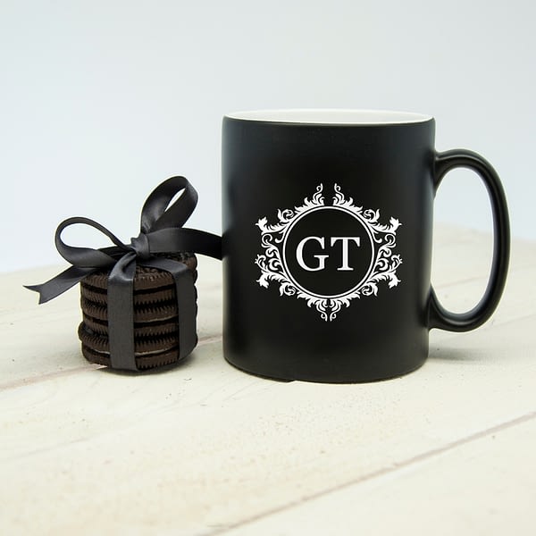 Silhouette Floral Initial Mug