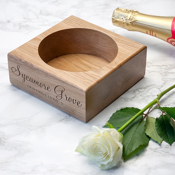 Personalised Solid Oak Champagne Holder