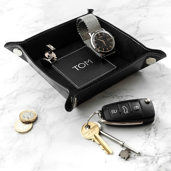 Luxury Black Personalised Valet Tray