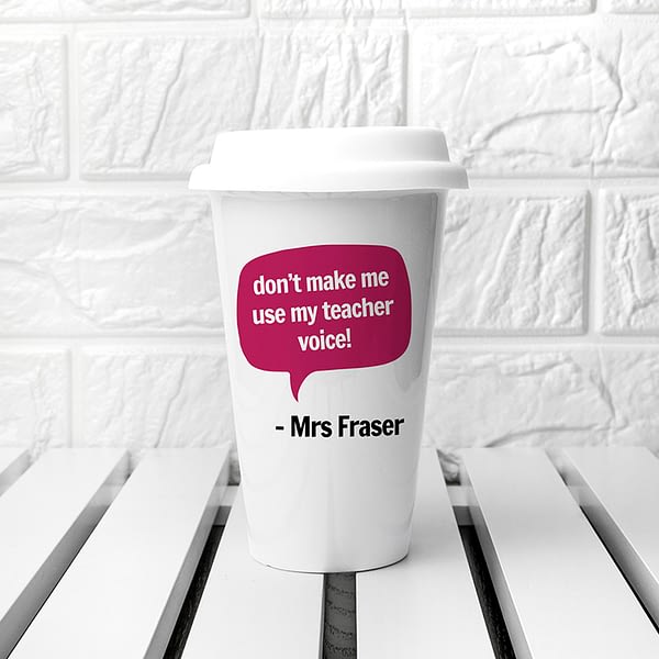 Personalised Teacher Says Travel Mug