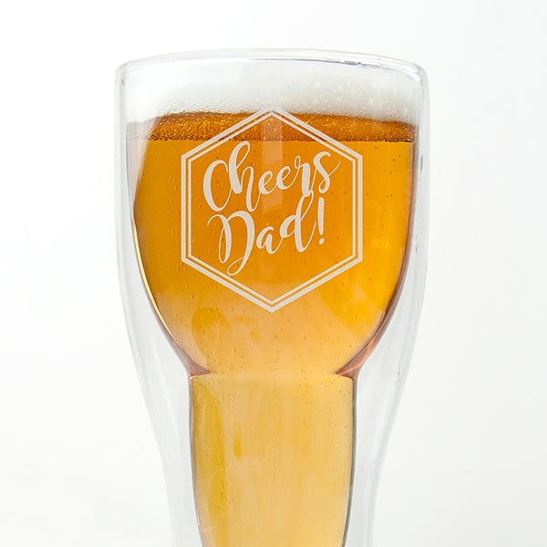 Personalised Bottoms Up Beer Glass