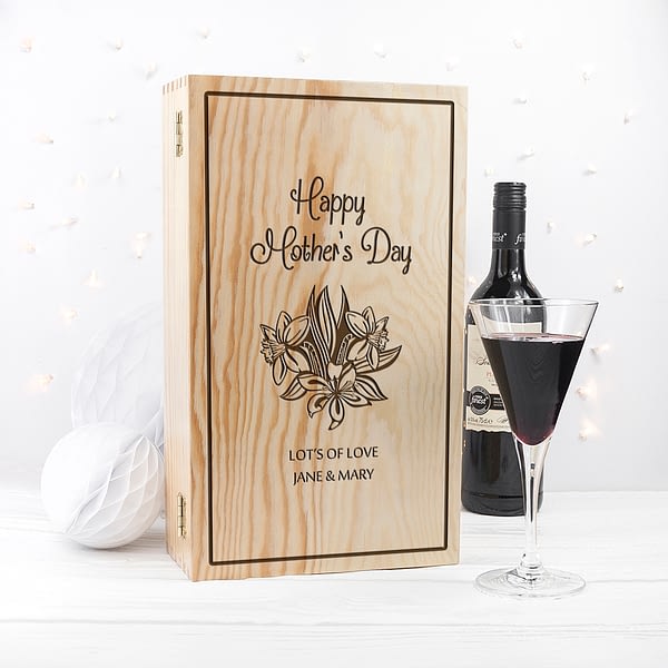 Personalised Floral Mother's Day Wine Box