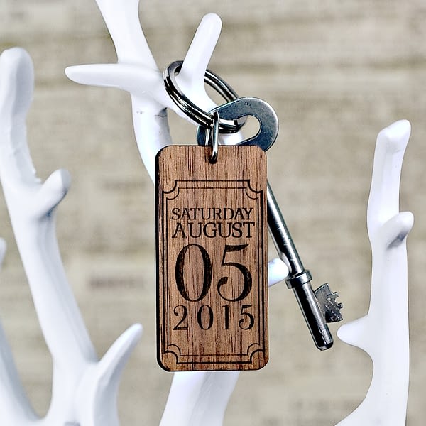 Custom Special Date Keyring - Rectangle Frame Design