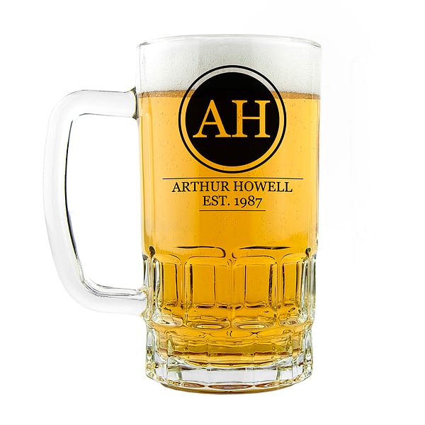 Circle Monogram Beer Glass Tankard