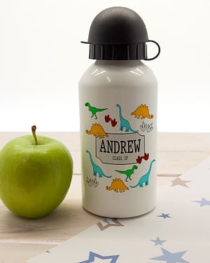 Jurassic Fun Silhouette Personalised Water Bottle