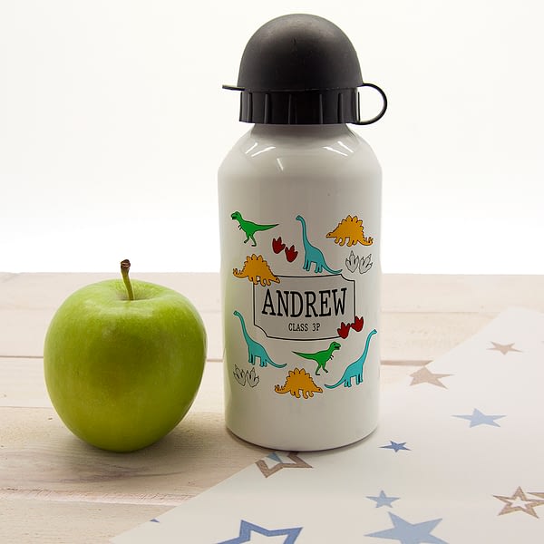 Jurassic Fun Silhouette Personalised Water Bottle