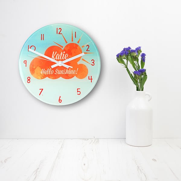 Hello Sunshine Personalised Wall Clock