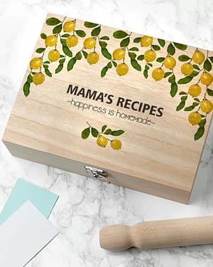 Personalised Lemon Grove Recipe Box