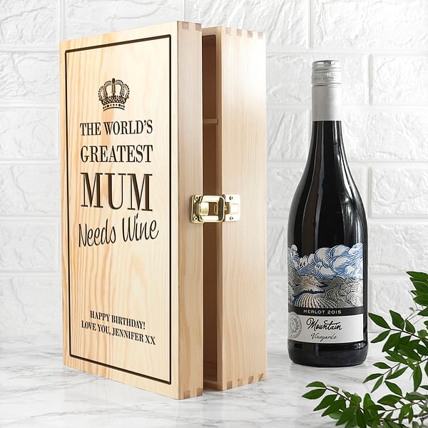 Personalised World's Greatest Mum Wine Box