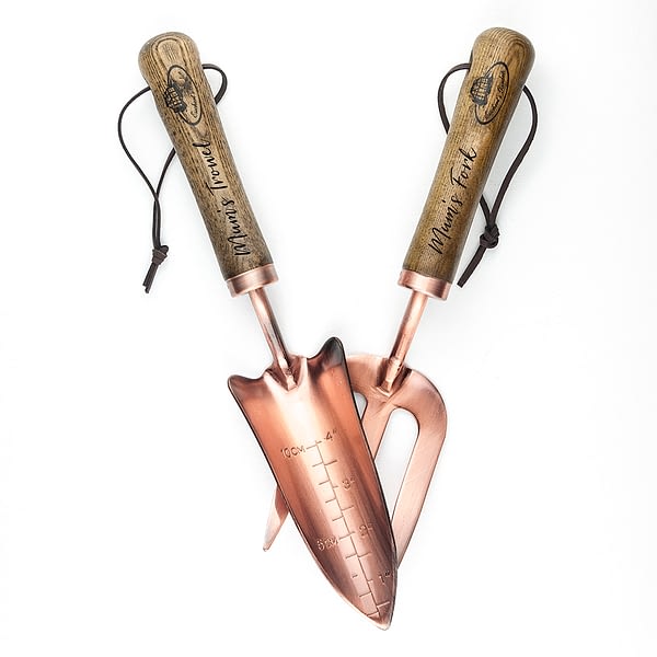 Personalised Luxe Copper Trowel and Fork Set