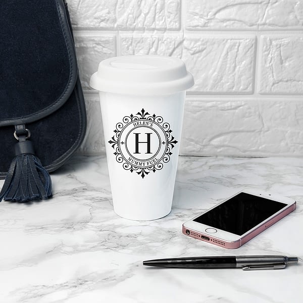 Personalised Monogrammed Ceramic Travel Mug