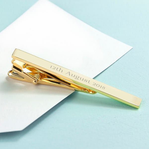 Personalised Gold Plated Tie Clip