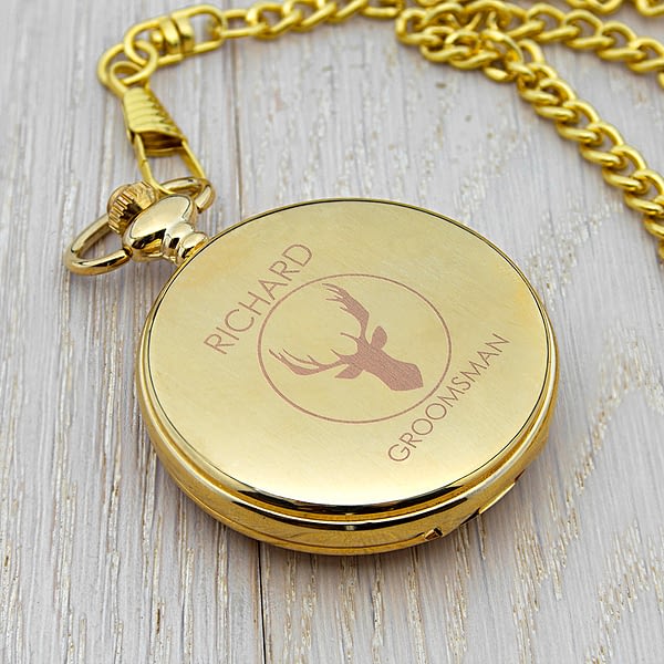 Personalised Groomsman Stag Pocket Watch