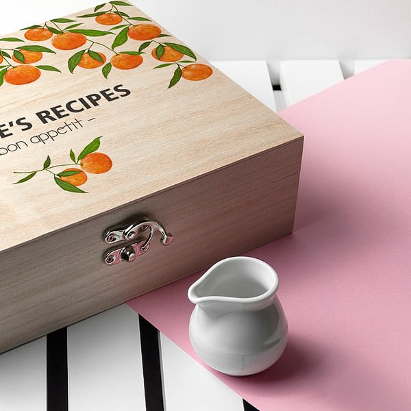 Personalised Orange Grove Recipe Box