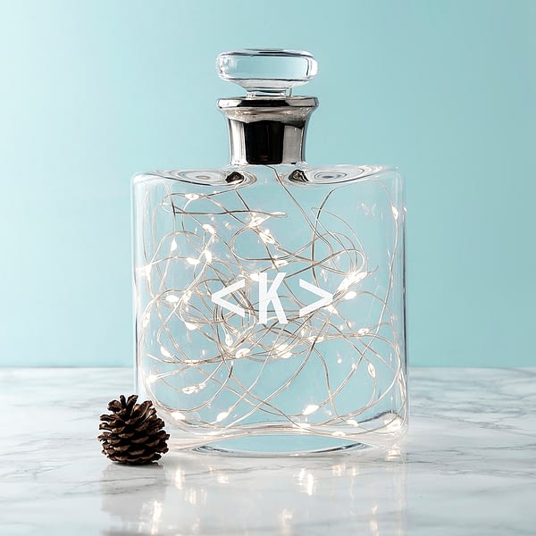 LSA Monogrammed Platinum Necked Decanter