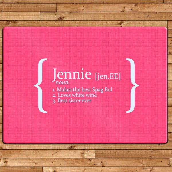 Personalised Definition Glass Chopping Board