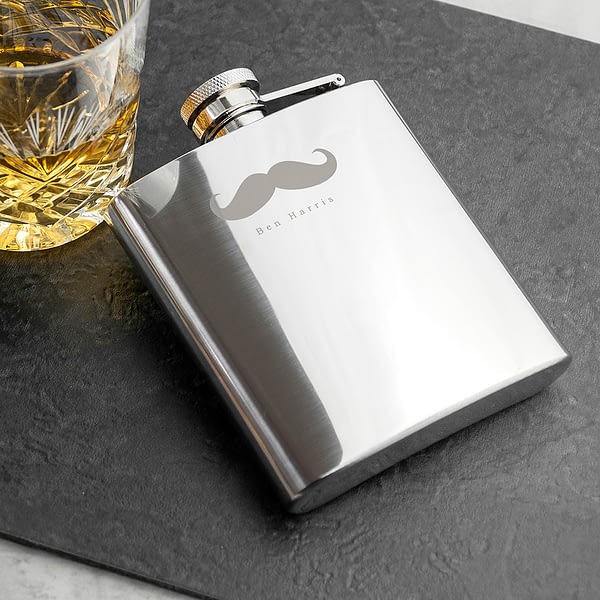 Moustache 6oz Hip Flask