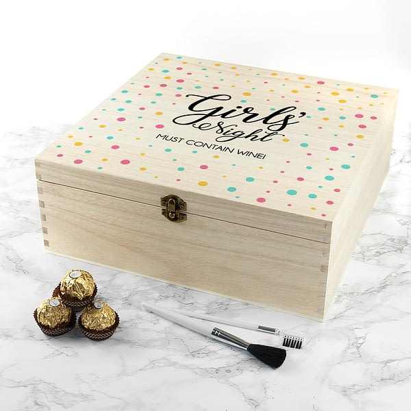 Personalised Polka Dot Girls' Night Box