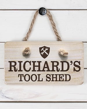 Personalised Wooden Tool Shed Sign