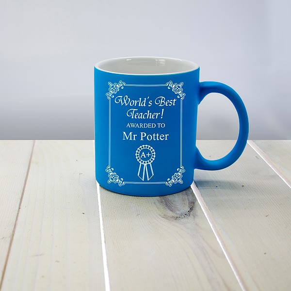 World's Best Teacher Award Matte Coloured Mug