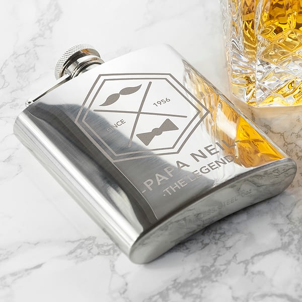 Legend Dad's Silver Hip Flask