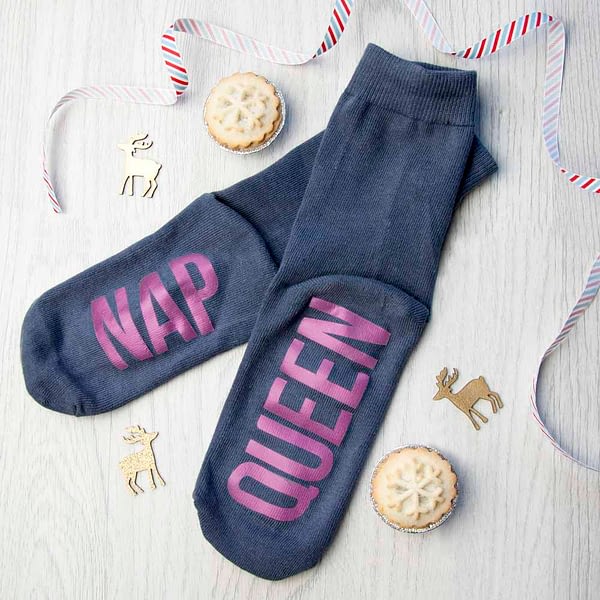 Personalised Charcoal & Hot Pink Socks