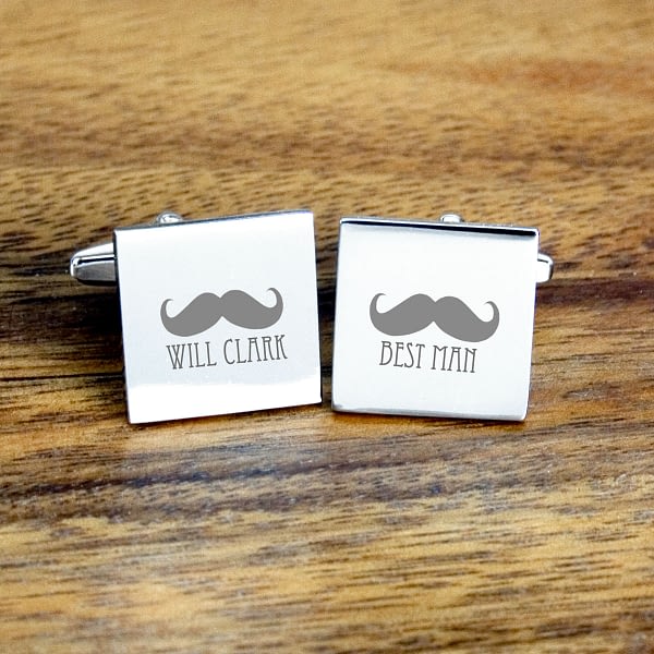 Moustache Best Man Cufflinks